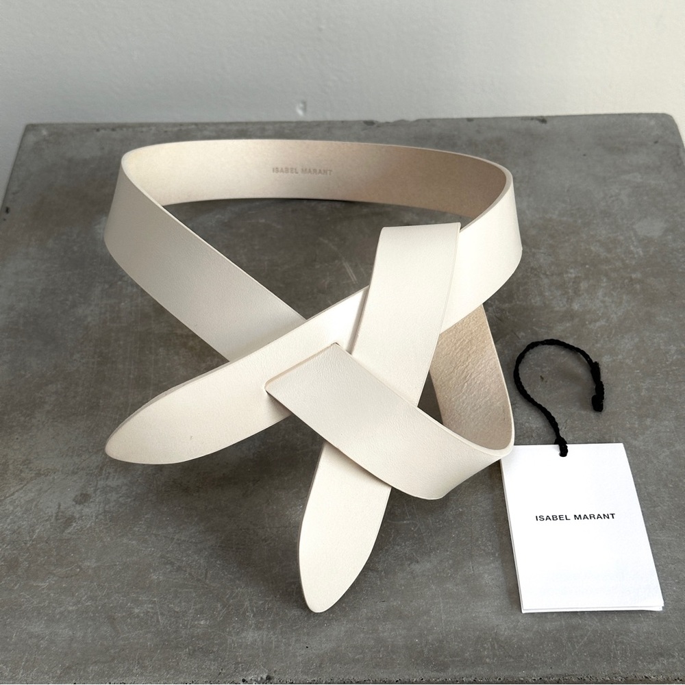 Isabel Marant White Leather Lecce Waist Belt Boho Minimal
